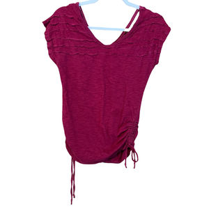 Maurices Women's Top Red Burgundy Scoop  Tie Slit Back Size Small